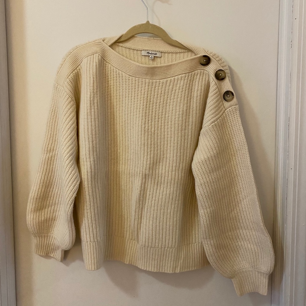 Madewell sweater with button detail